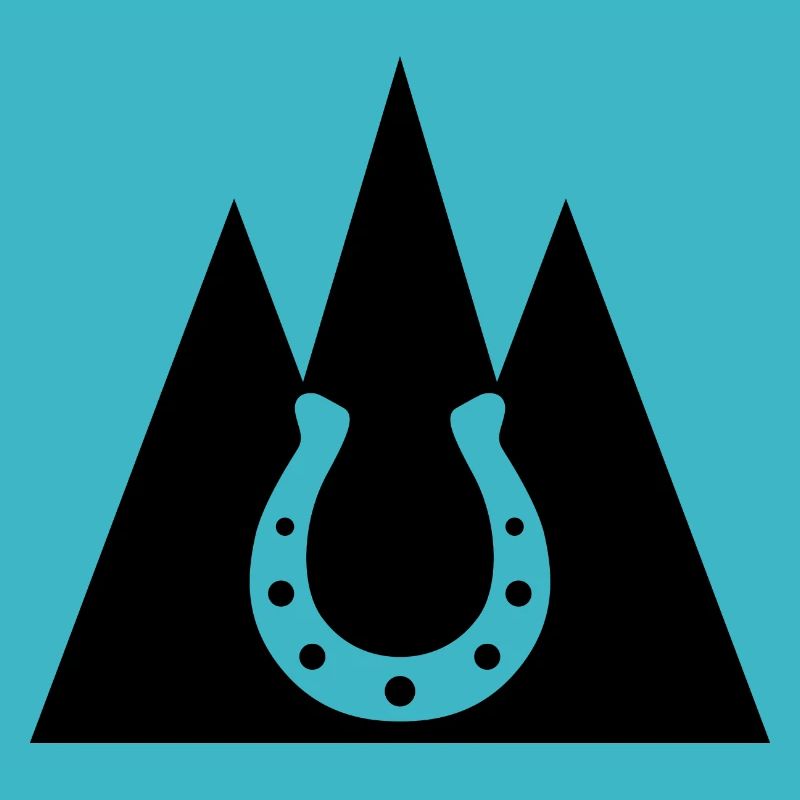 Triangle montagne et cheval -