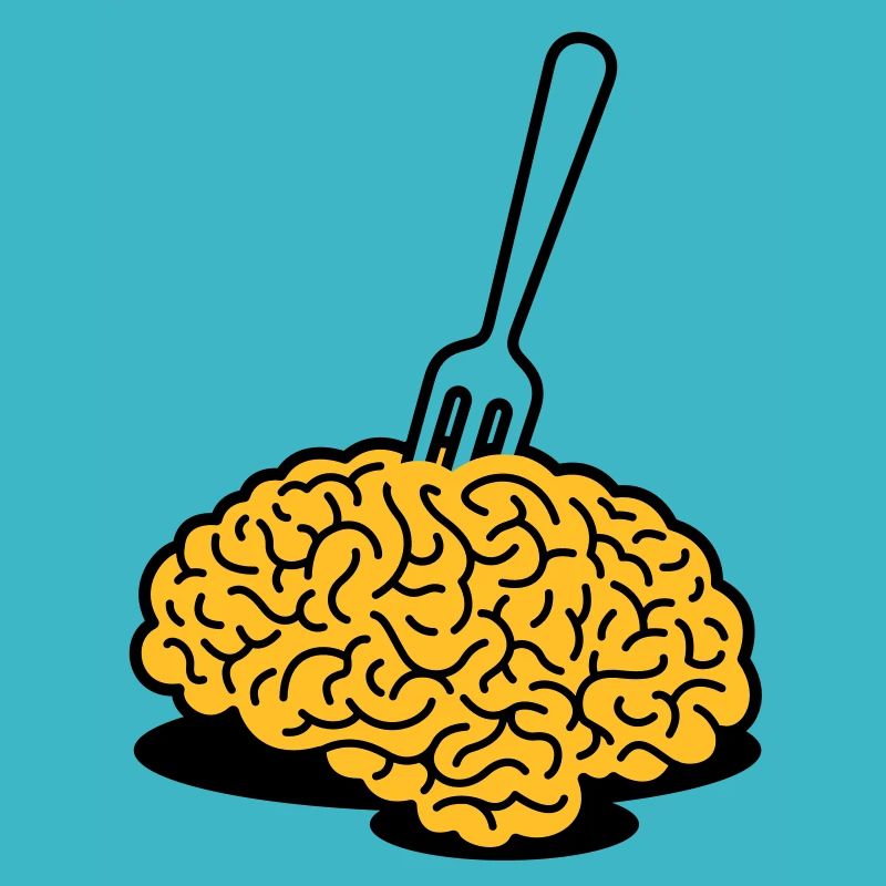 A brain with a fork