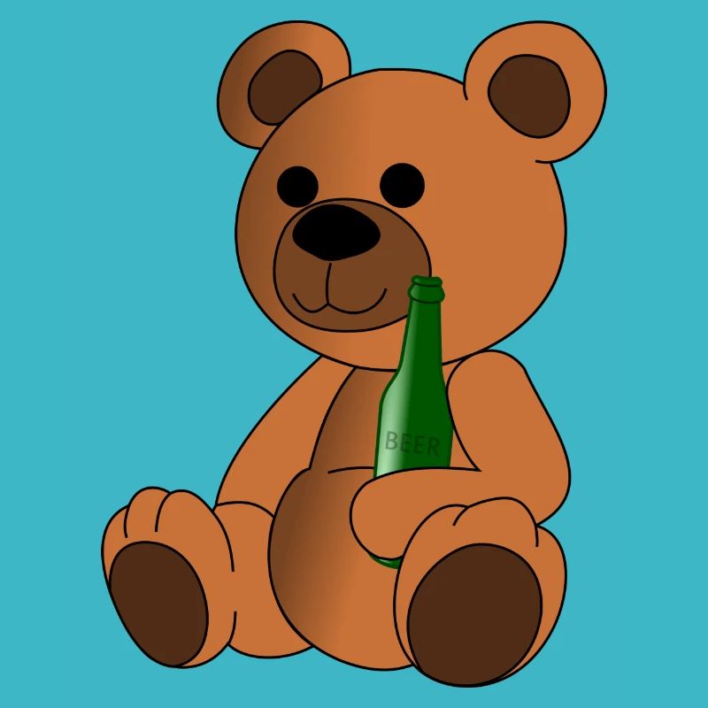 Teddy Bär mit Bierflasche