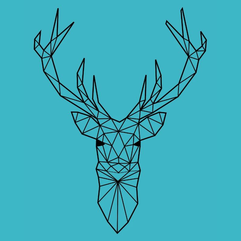 Kunst Hirsch-Bock geometrisch mit großem Geweih