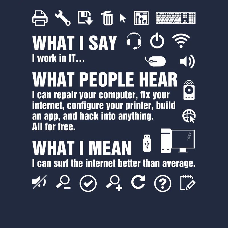 Je travaille en informatique Funny Computer Whisperer Geek IT Prof
