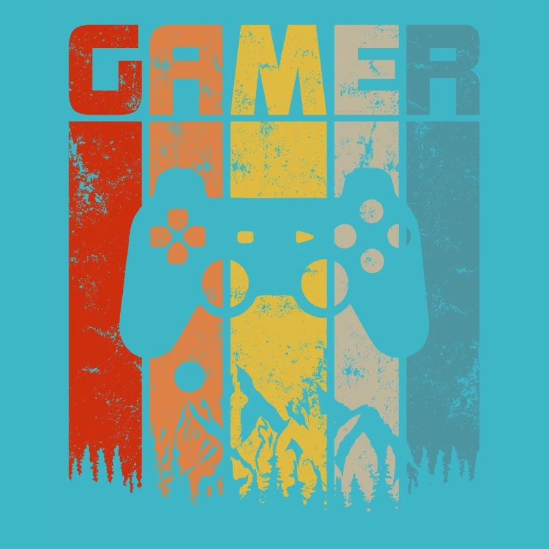 Vintage Video Gamer Gift Game Controller Retro Sun