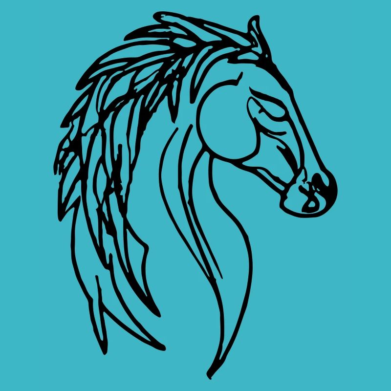Illustration de cheval Line Art Idée cadeau