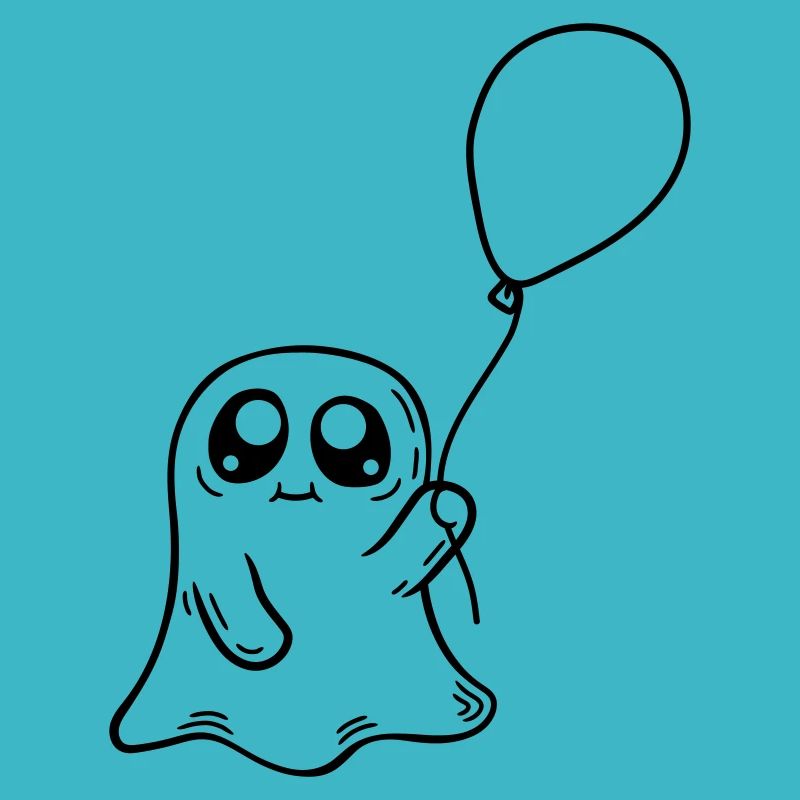 Geist hält Luftballon Design