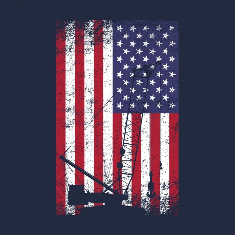 Crane operator american flag, crane operator