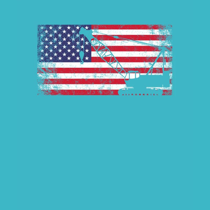 Crane operator american flag, crane operator