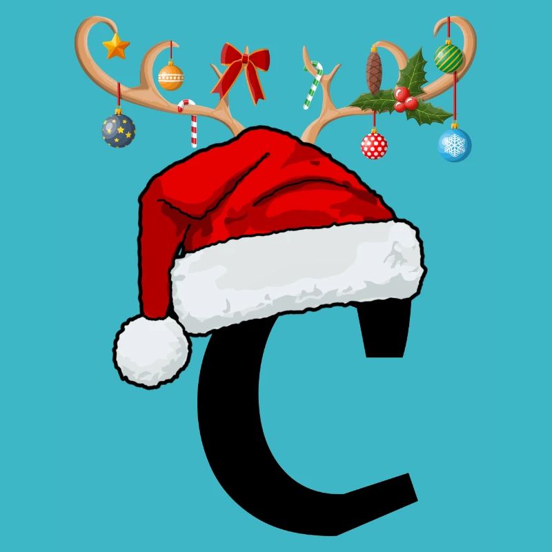 Lettre C bonnet de Noël