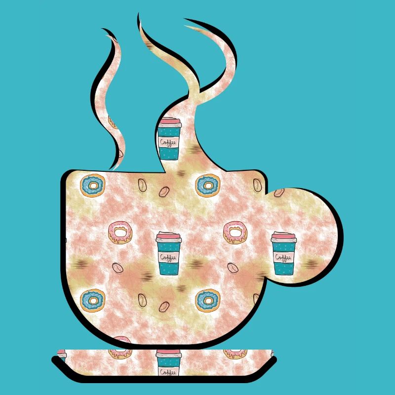 TASSE DAMPFENDER KAFFEE/TEE MIT DONUTS.