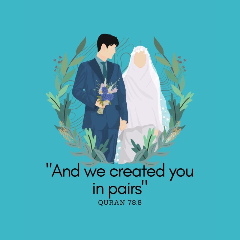 Islam/ Ehe / Quran Vers 78:8/Hochzeit Geschenkidee