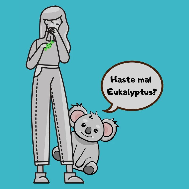 Koala fragt nach Eukalyptus