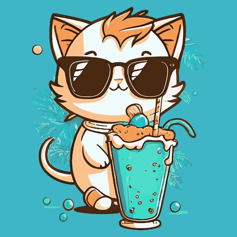Cat in summer holiday