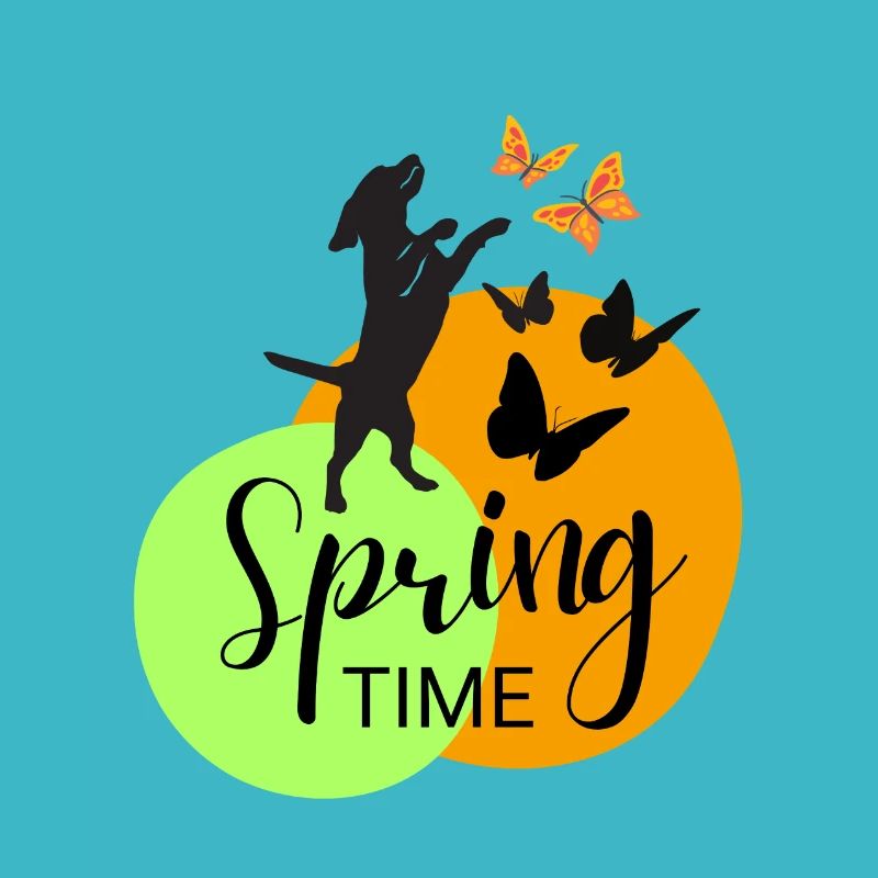 Frühlingsdesign - Spring time Hund + Schmetterling
