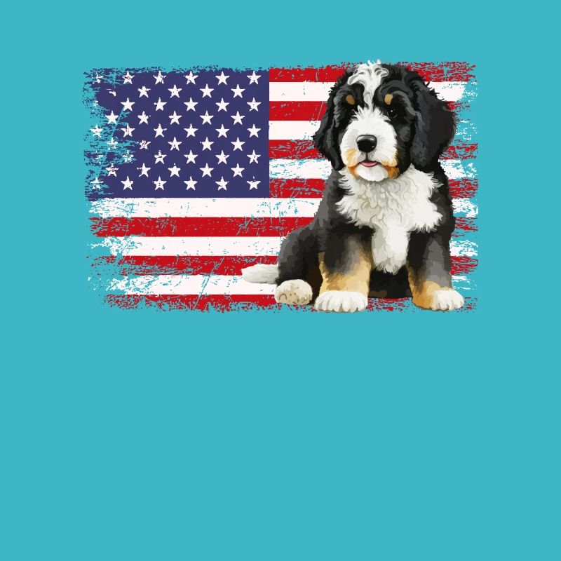 bernedoodle American flag