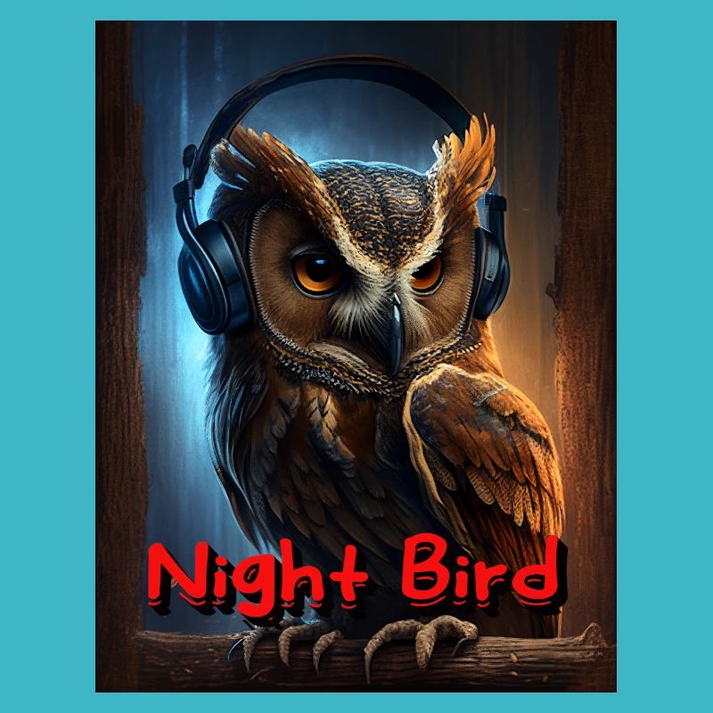 Noctambule avec écouteurs