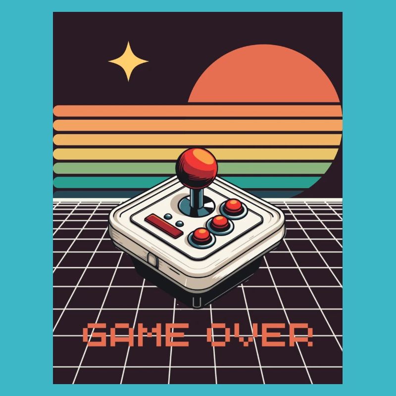 Game Over, Retro, Gaming, Joystick