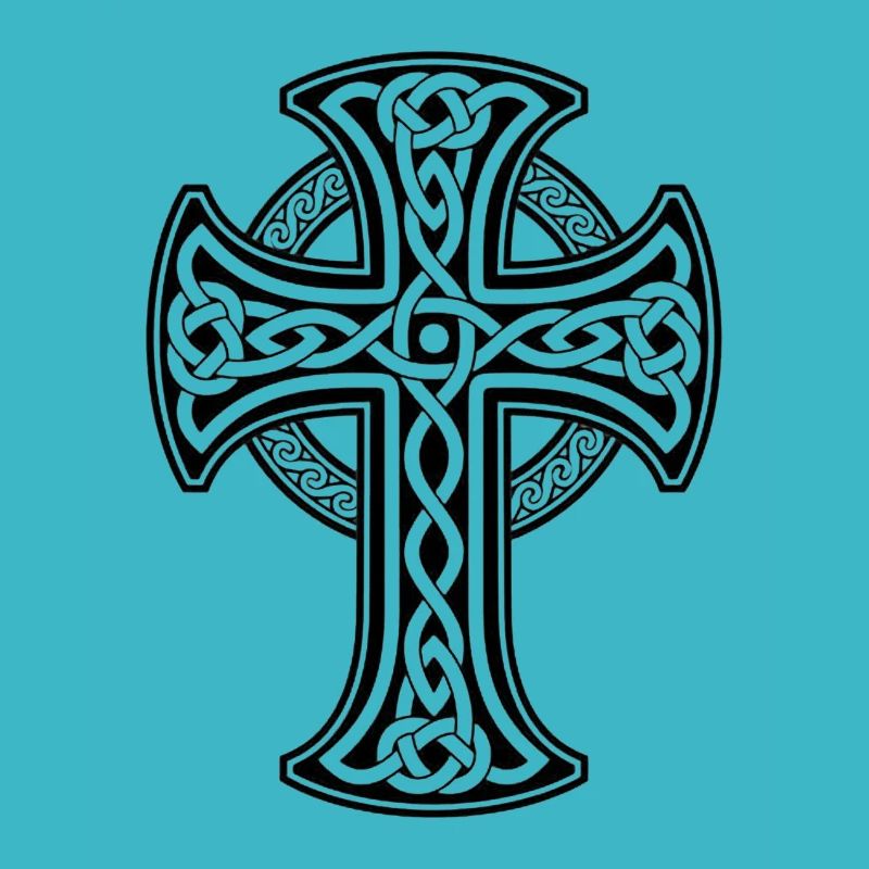 Black Celtic cross with circular braid