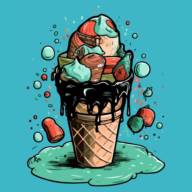 Cornet de glace multi-goûts