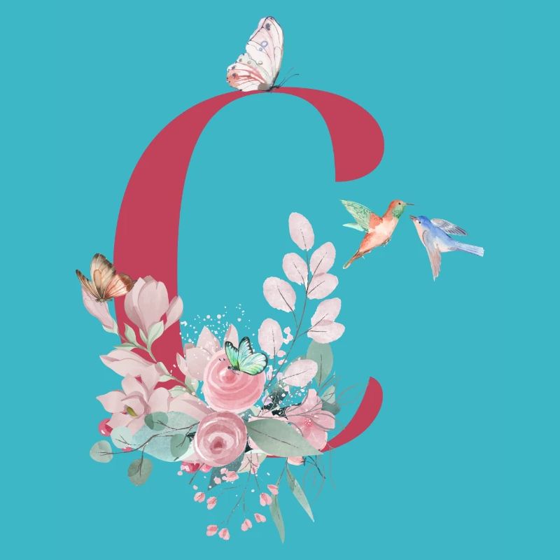 Lettre c floral -idée cadeau