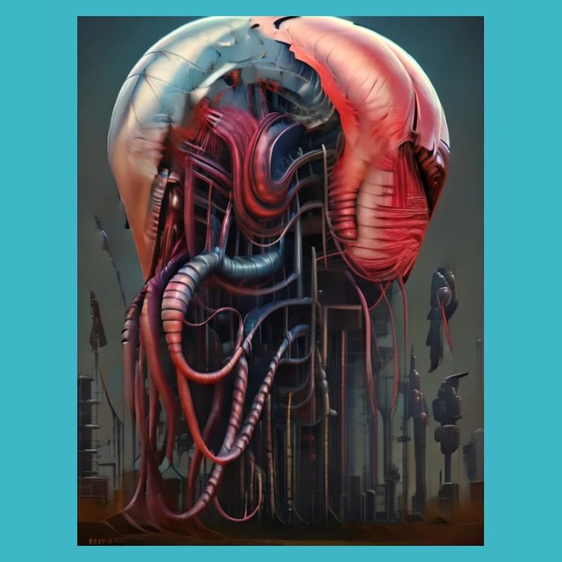 Futuristisches Flugschiff lebend Alien