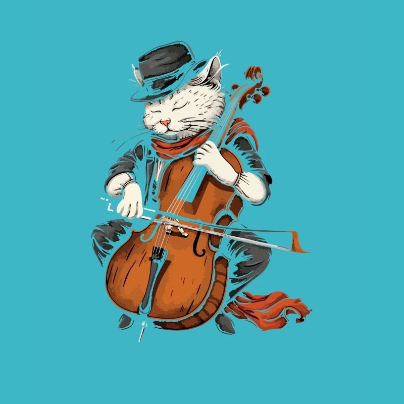Cat Playing Cello