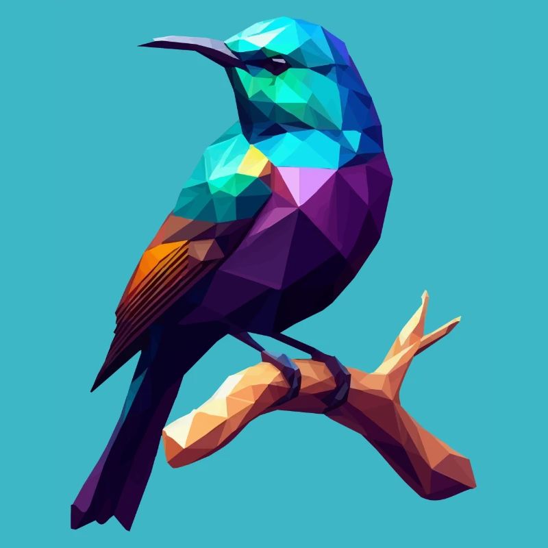 Bird abstract on branch, gift idea