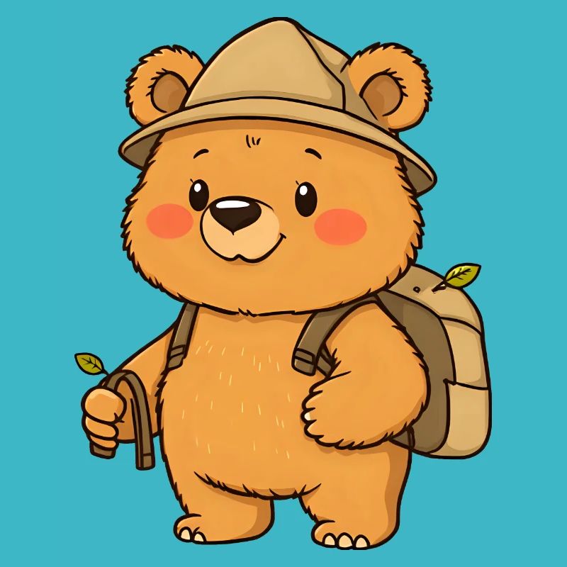 Adventurous Teddy Bear Explorer with Backpack
