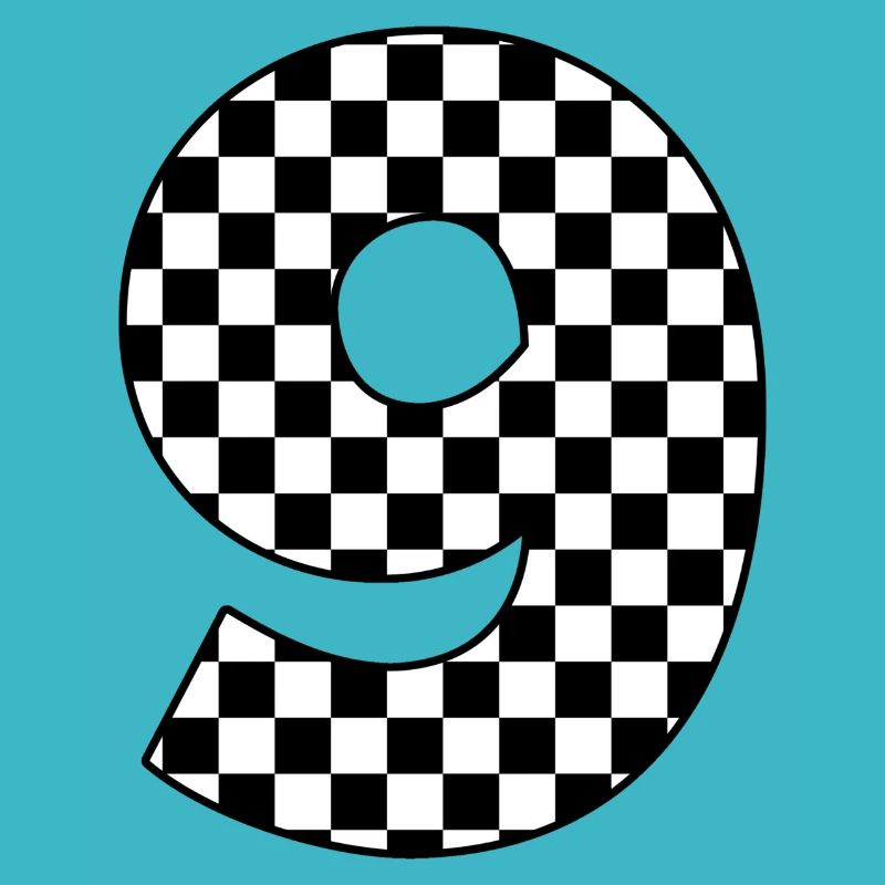Number 9 checkered