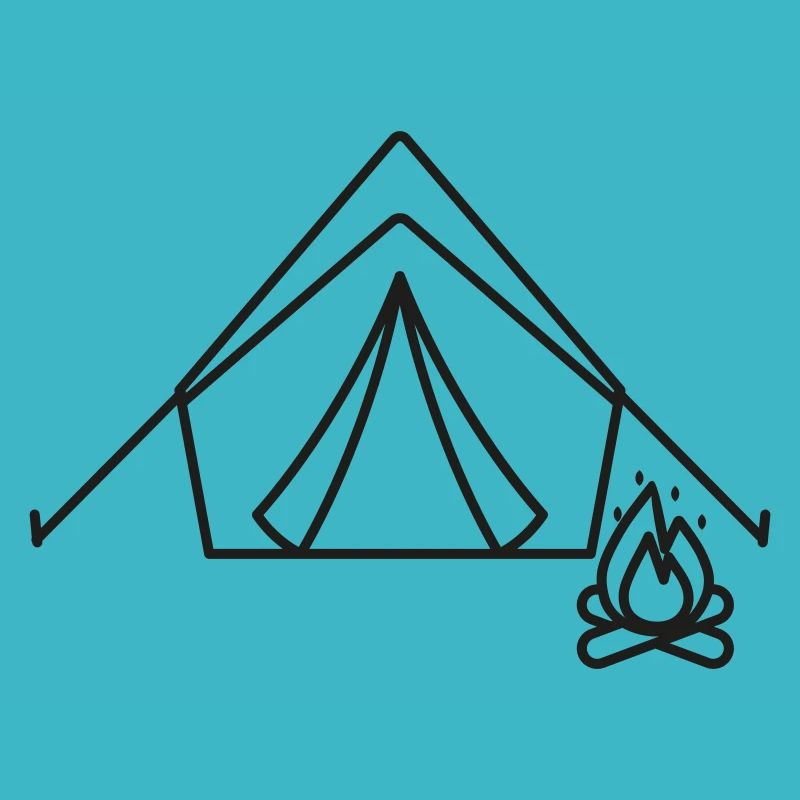 Camping Zelt Lagerfeuer Icon