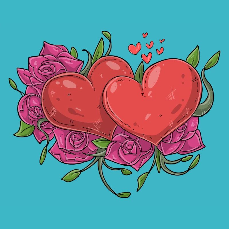 Cœurs avec des fleurs