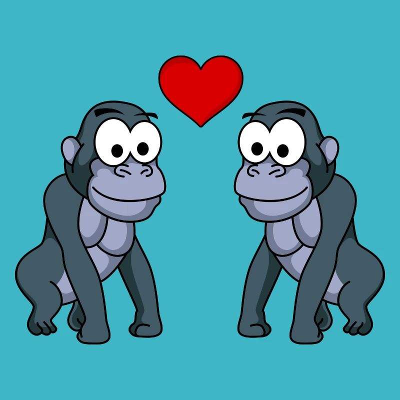Gorilla Comic Paar Liebe