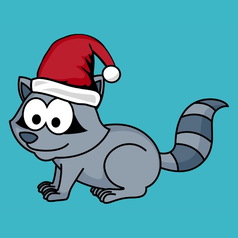 Waschbär Comic Weihnachten