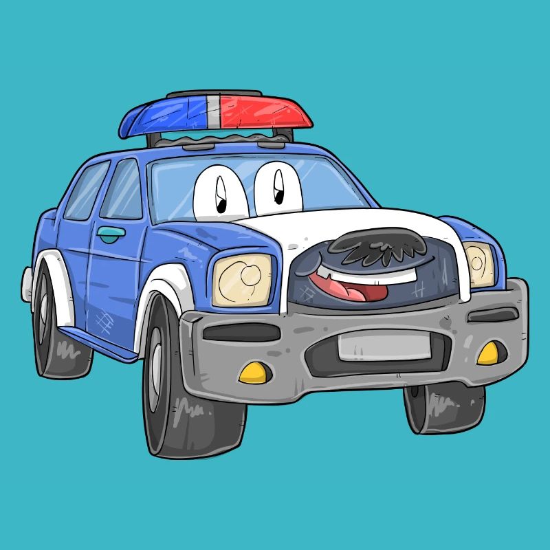 Polizeiauto mit Gesicht