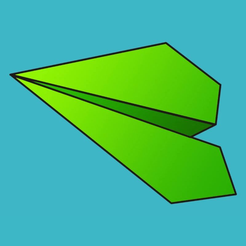 Airplane from paper design green