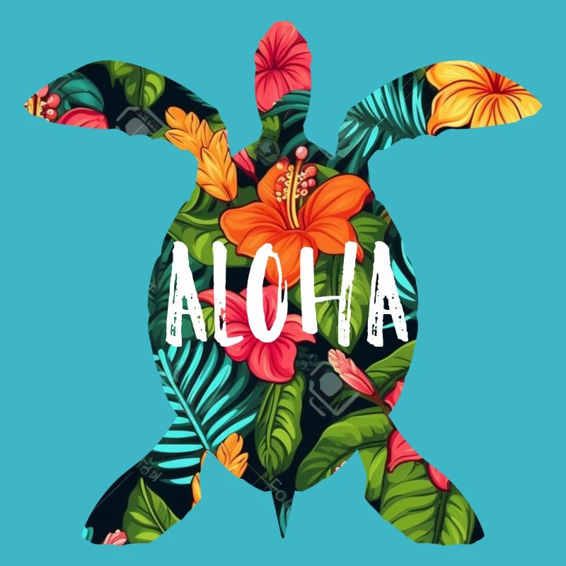 Hawaii Aloha Turtle Holiday Gift Party