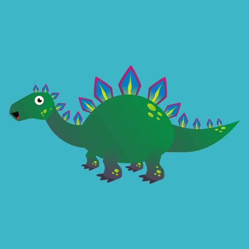 Dessin animé dragon dinosaure vert bébé
