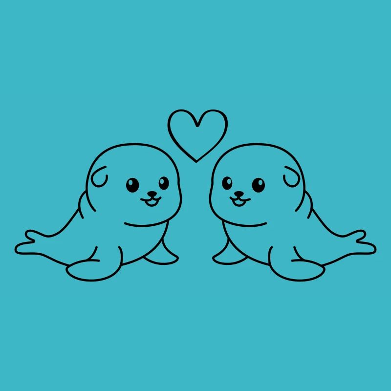 Amour du couple d’animaux de phoque