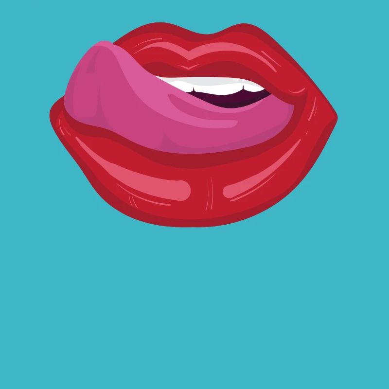 Bouche ouverte avec la langue