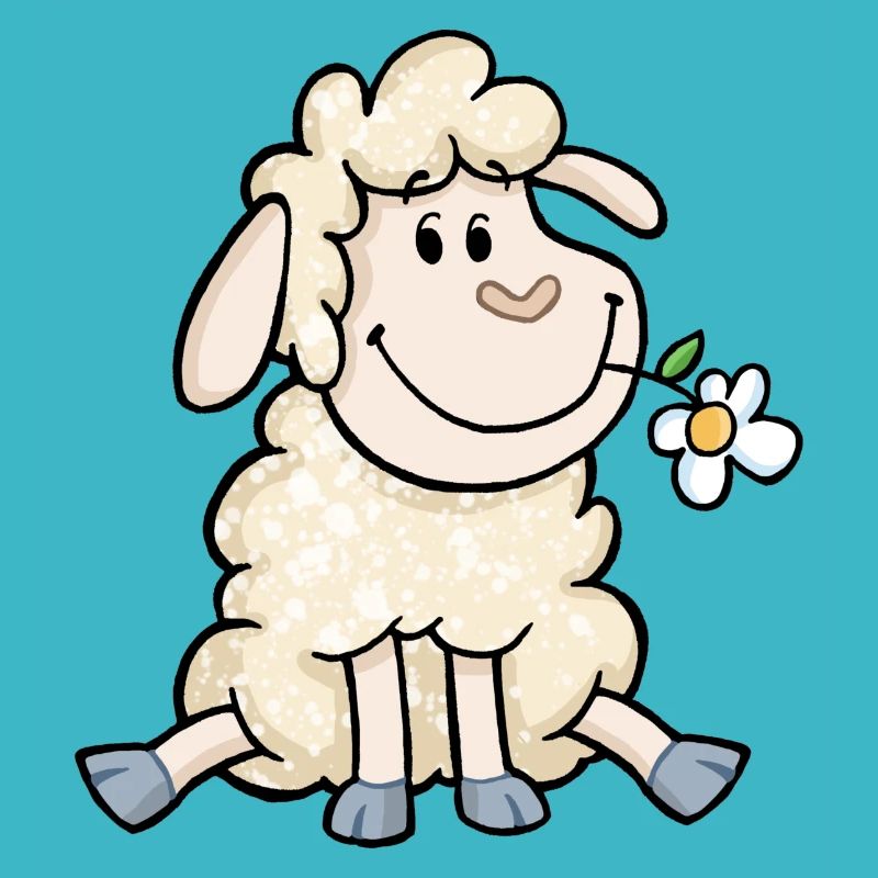 Schaf mit Blume