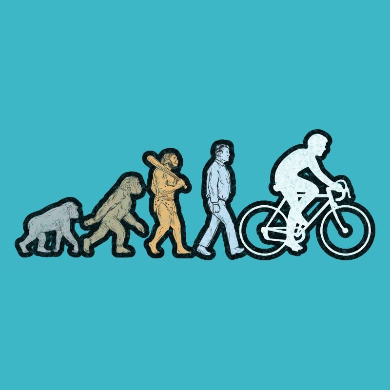 Evolution du vélo Homme blanc grunge