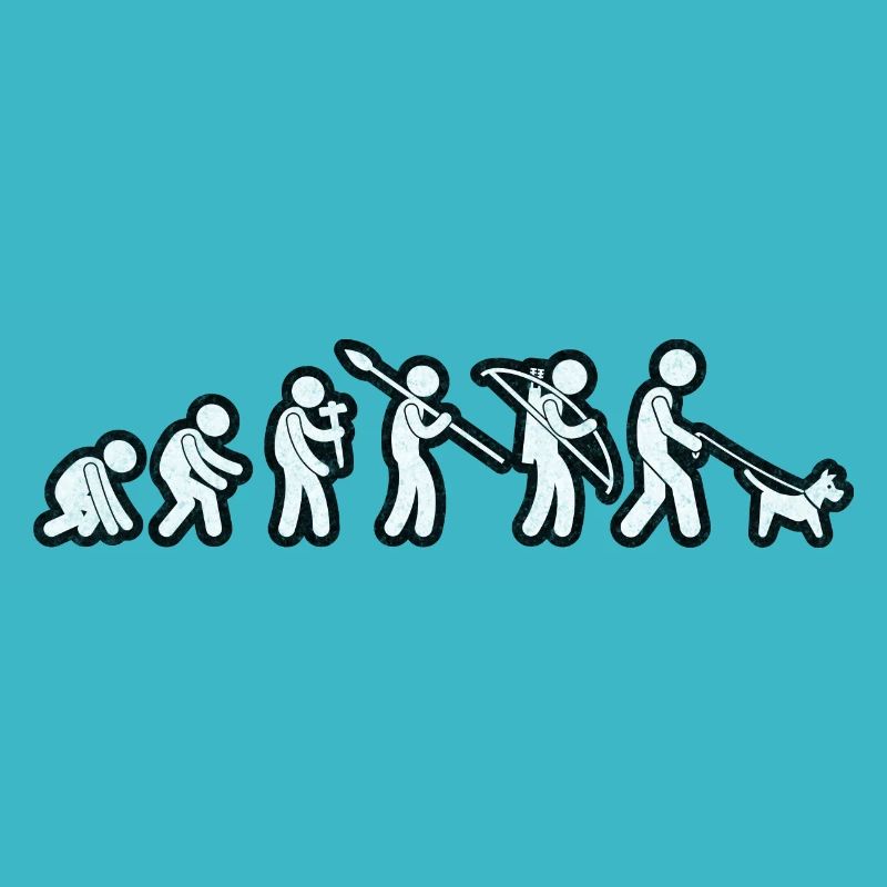 Evolution of Man Walking White Grunge