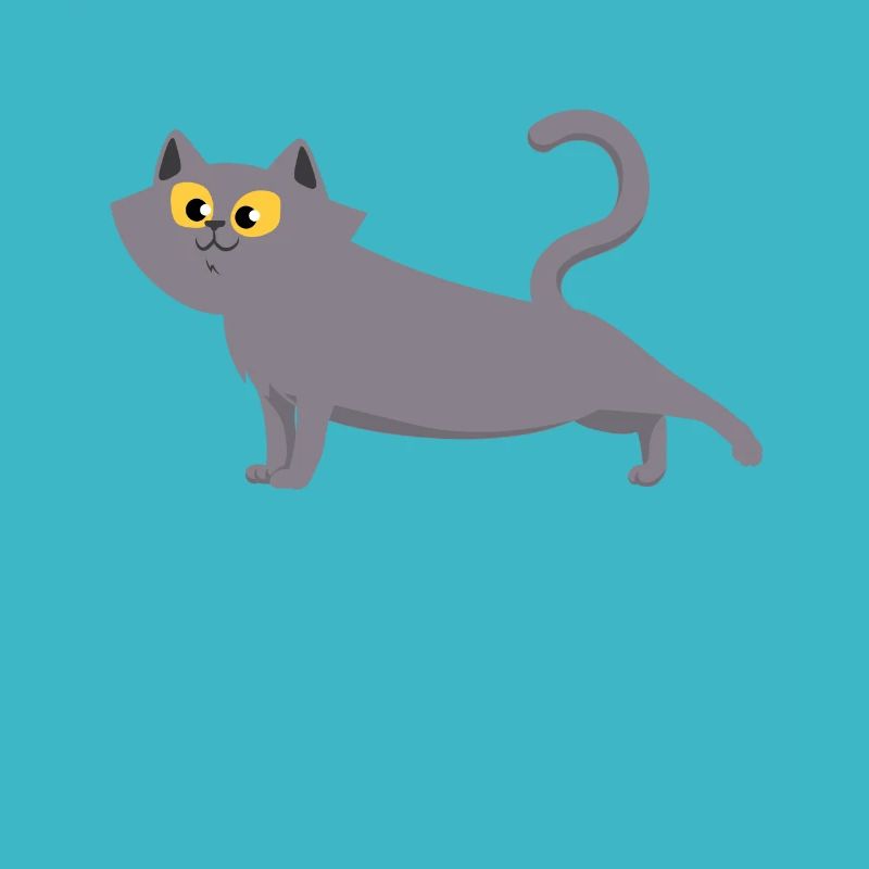 Chat gris qui s'étend