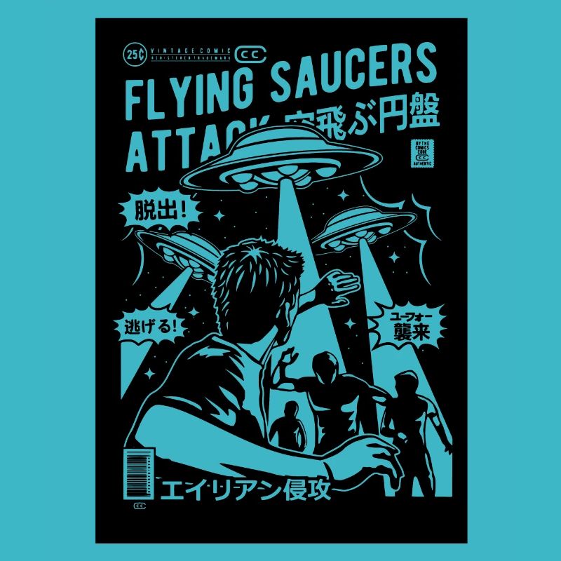 Alien Kidnapping Comic Ufo Flying Saucer
