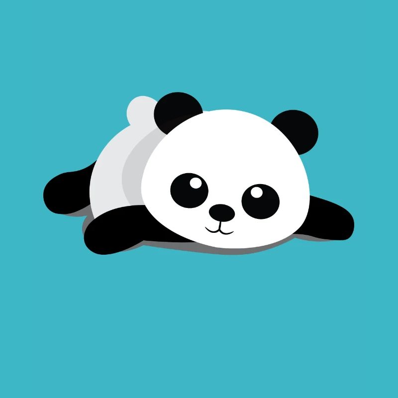 Dessin animé panda couché