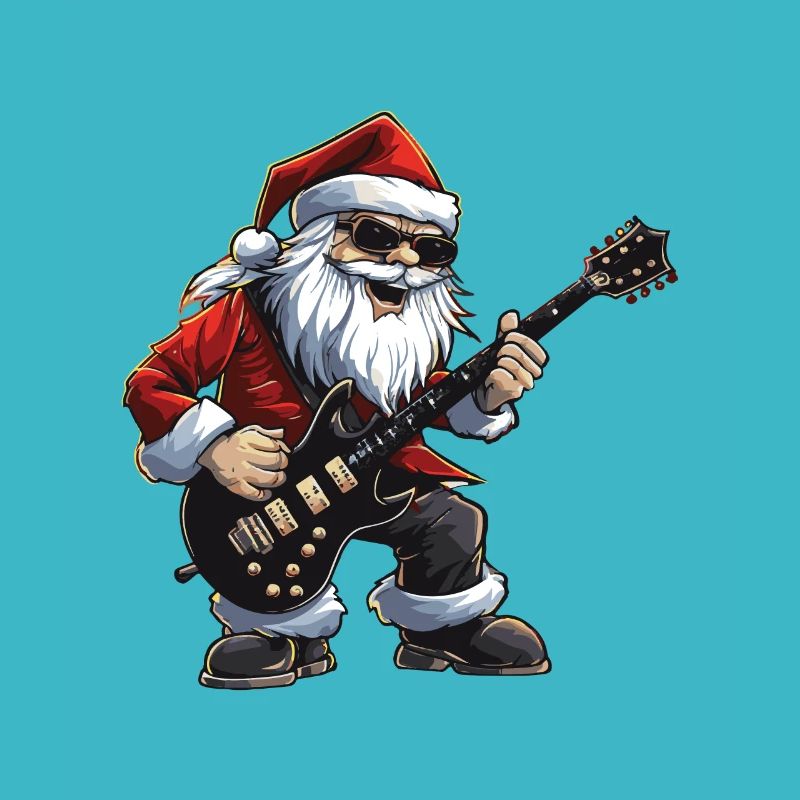 Weihnachtsmann Gitarre Santa