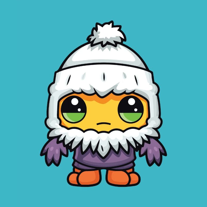 Erkältung Winter Comic Eskimo