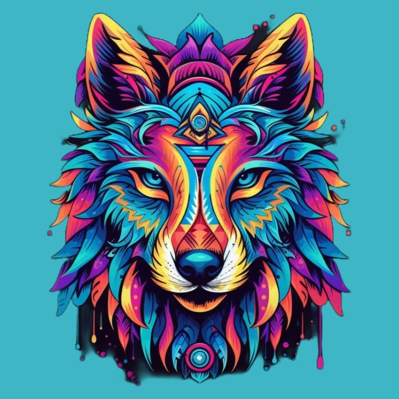 Kaleidoscopic Wolf Circle