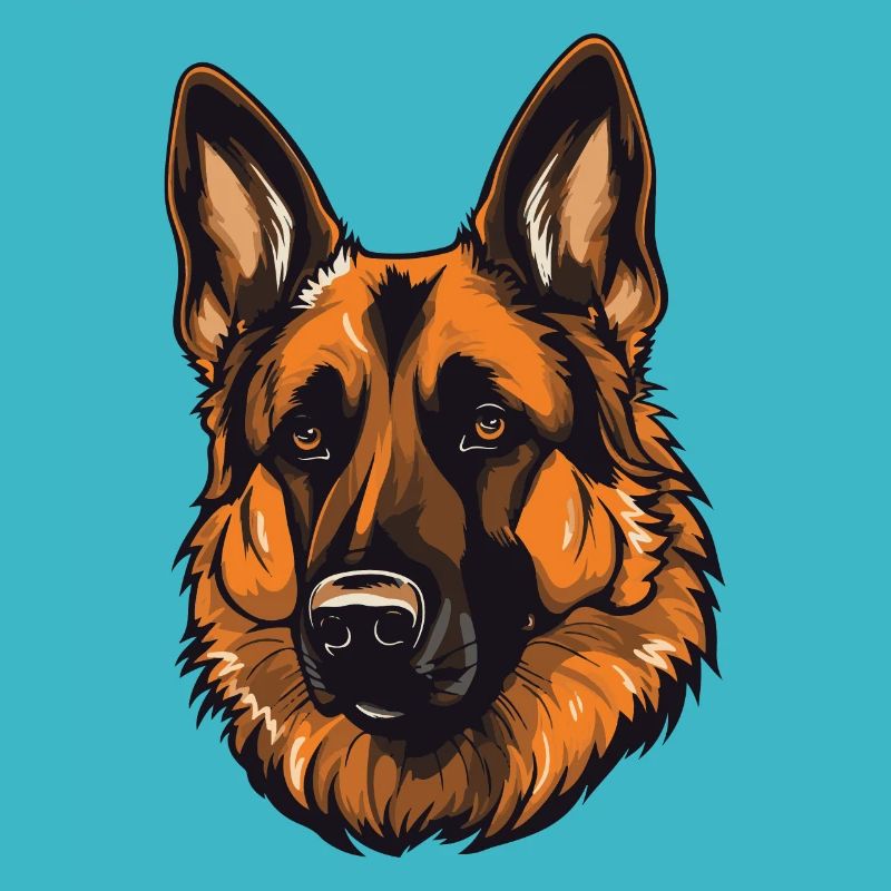 German Shepherd Dog Head