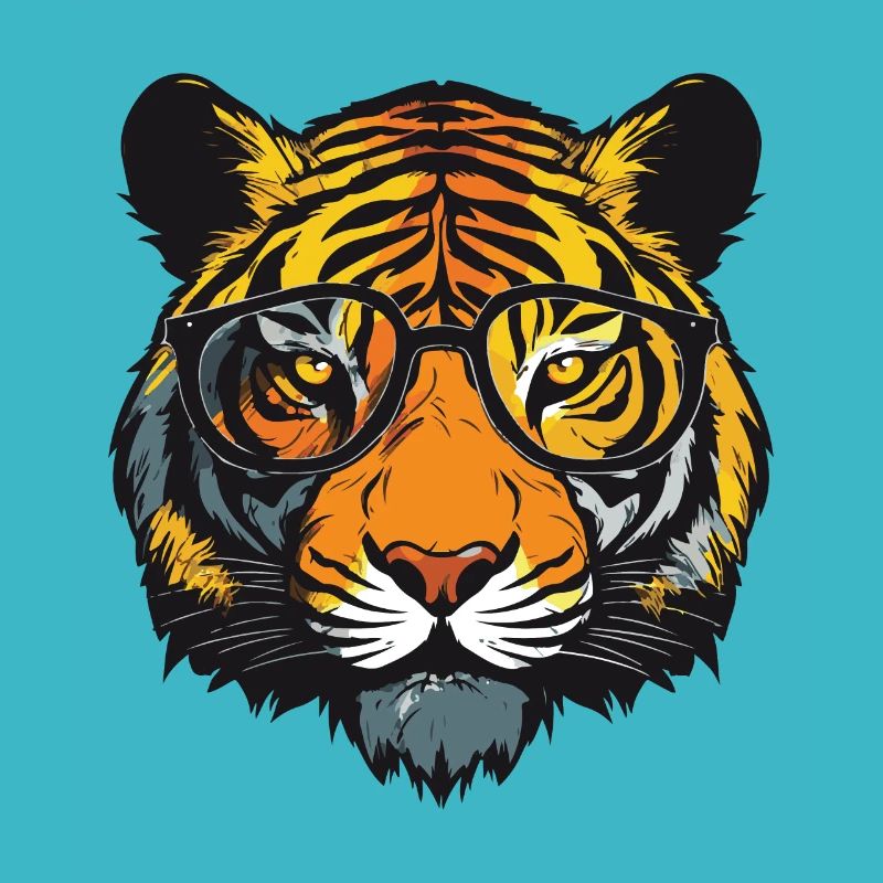 Portrait de tête de tigre cool