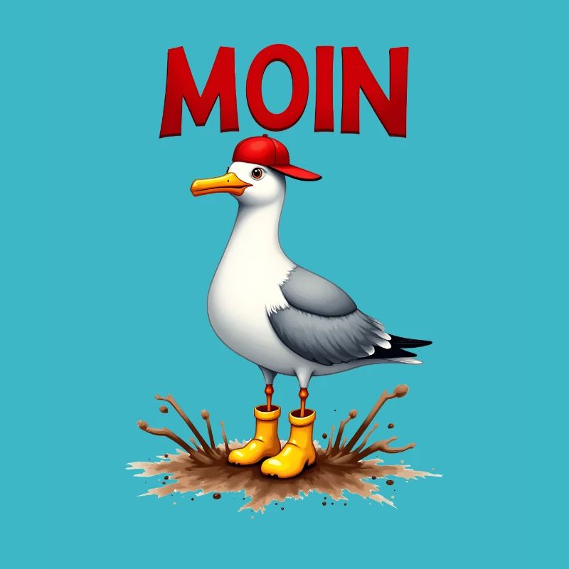 Seemann Möwe im Wattenmeer mit Moin