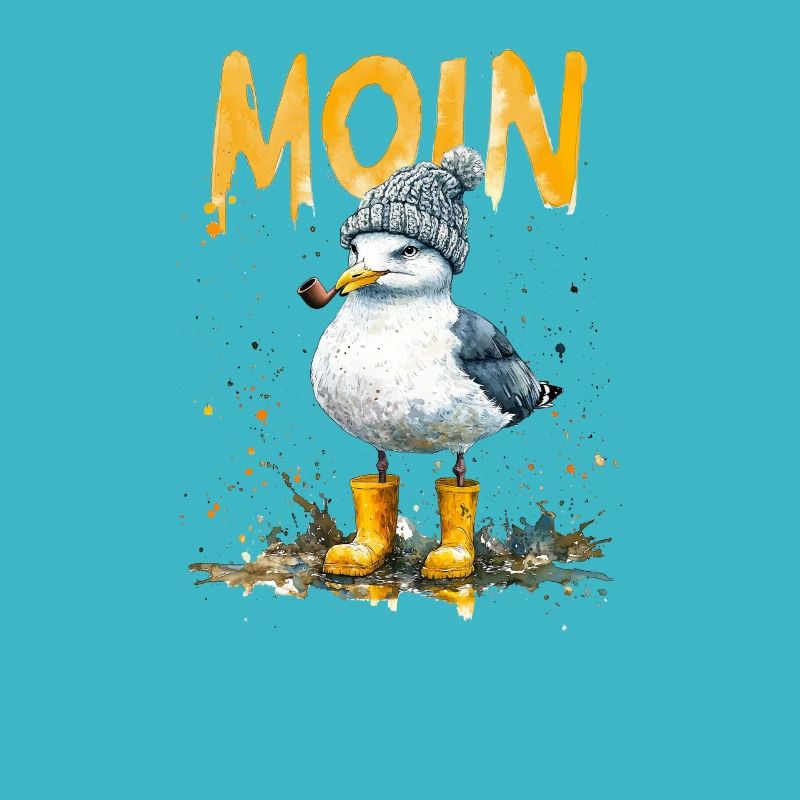 Seaman Seagull dans la mer des Wadden avec Moin